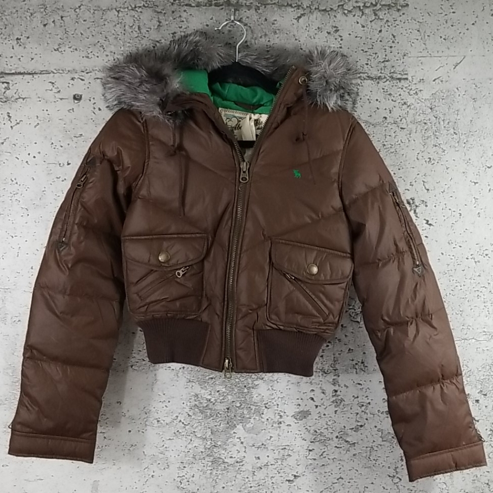 ABERCROMBIE & FITCH Vintage Ski Puffer Brown